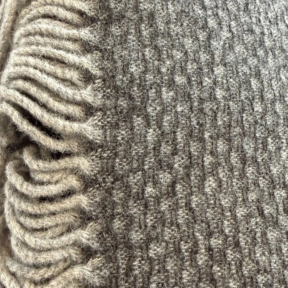 NWT SFERRA Throw Blanket Gray Reversible 100% Wool Size 51x 71 Made In Italy